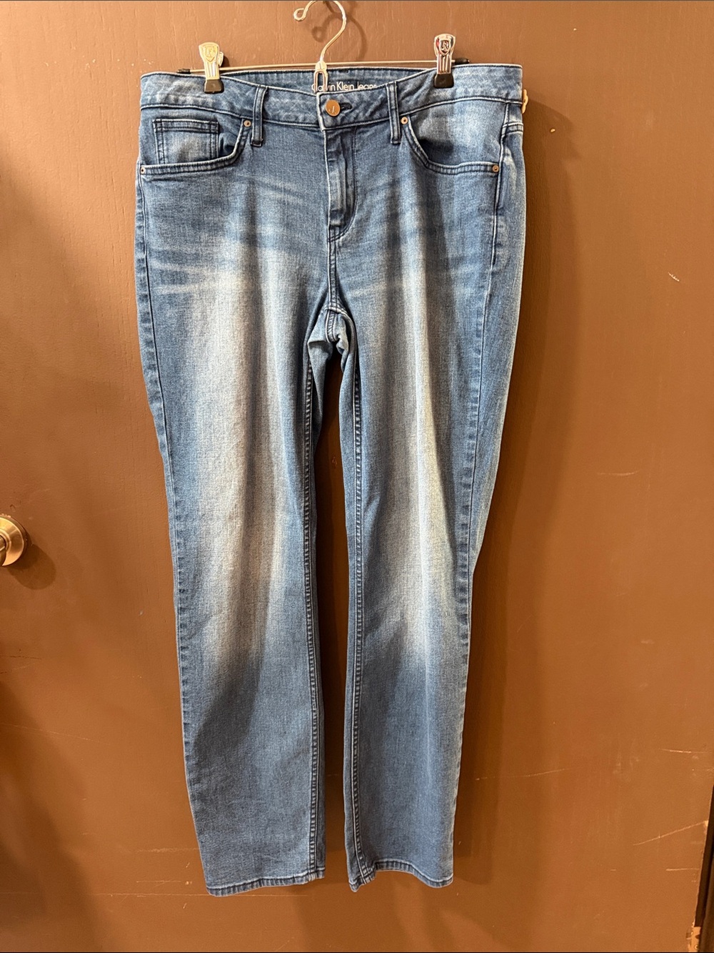 Calvin Klein Jeans Straight Leg Faded Blue Denim
